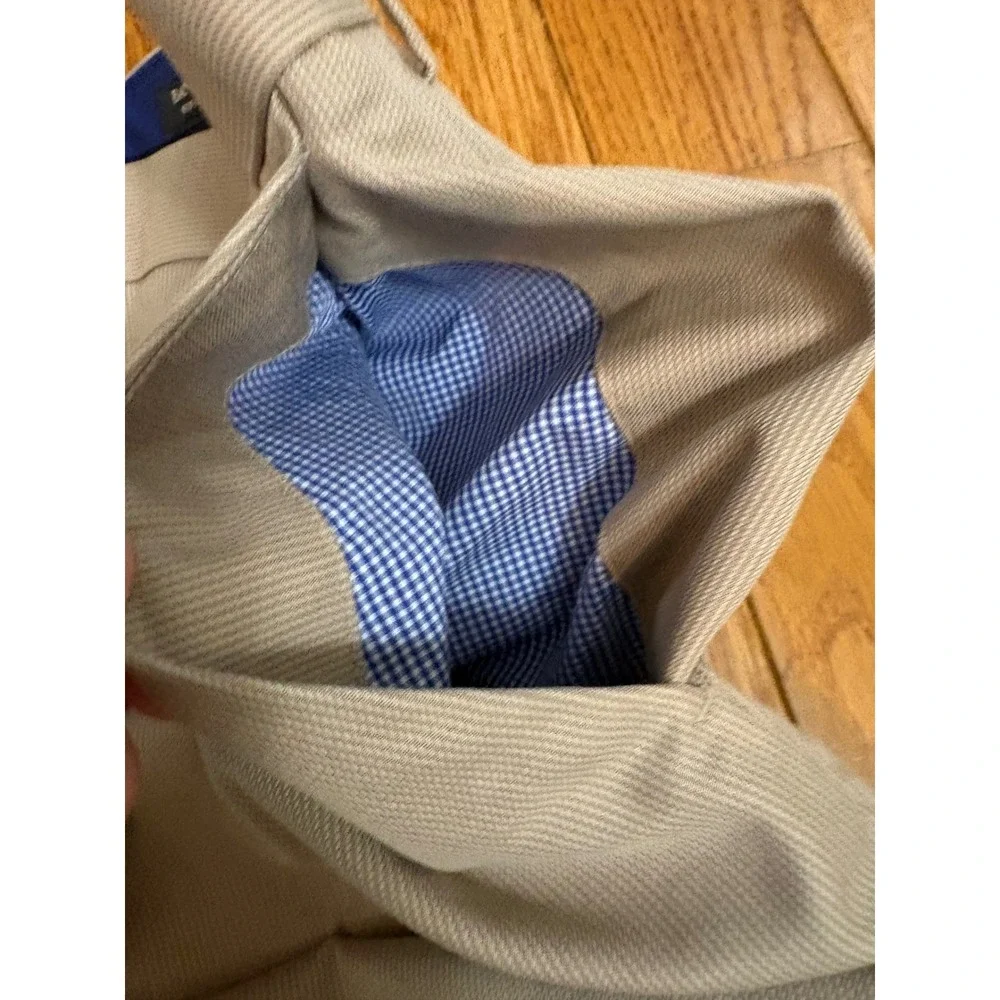 Banana Republic Mens 34x30 Tailored Slim Fit Non-Iron Khaki Tan Dress Pants